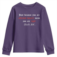 Charlie Kirk Youth Sweatshirt True Patriot Tribute Freedom Conservative Supporter - Wonder Print Shop