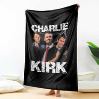 Charlie Kirk Throw Blanket Freedom Speech A True Patriot Tribute Bootleg - Wonder Print Shop