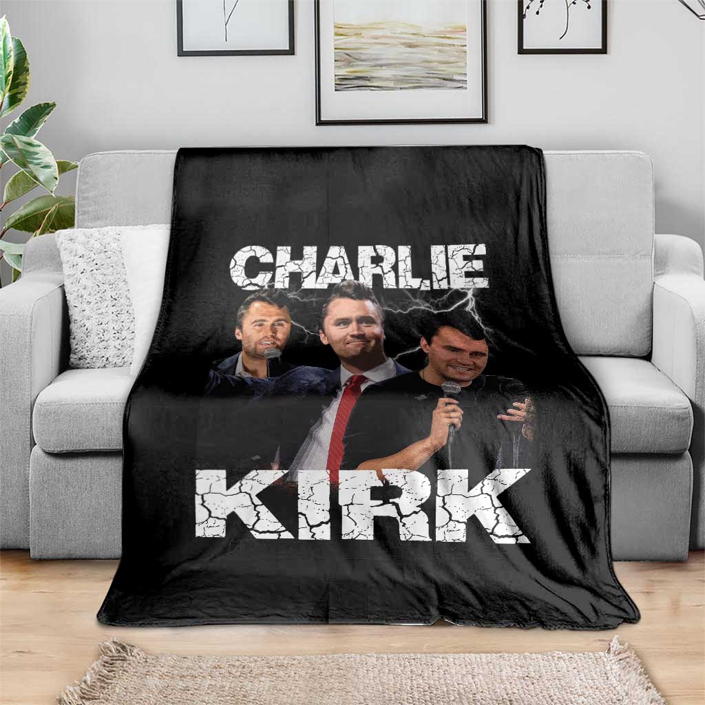 Charlie Kirk Throw Blanket Freedom Speech A True Patriot Tribute Bootleg - Wonder Print Shop