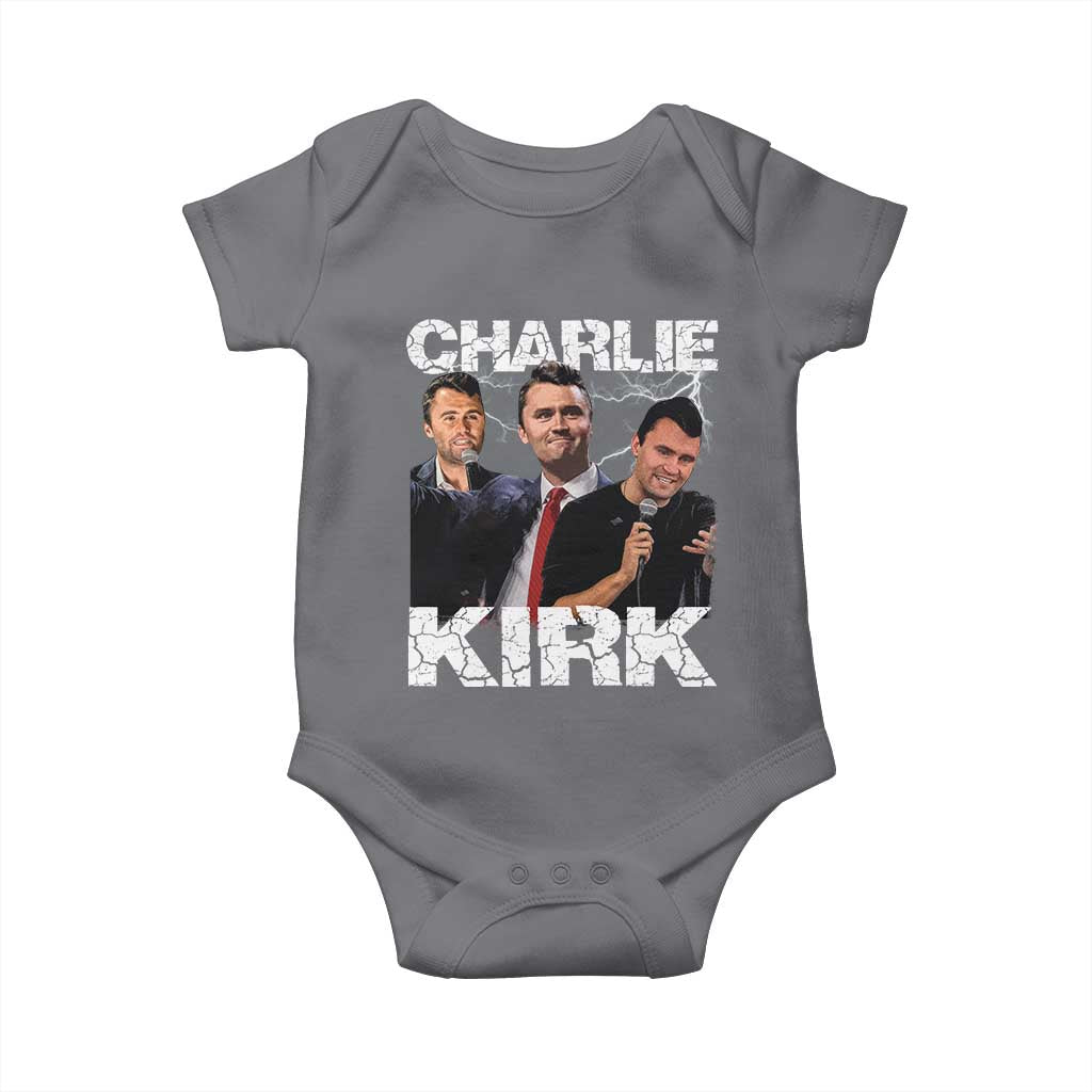 Charlie Kirk Baby Onesie Freedom Speech A True Patriot Tribute Bootleg - Wonder Print Shop