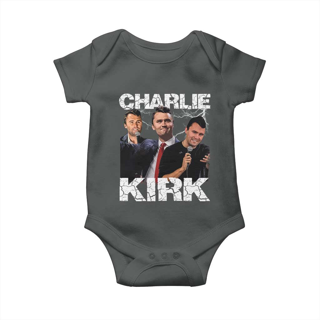 Charlie Kirk Baby Onesie Freedom Speech A True Patriot Tribute Bootleg - Wonder Print Shop
