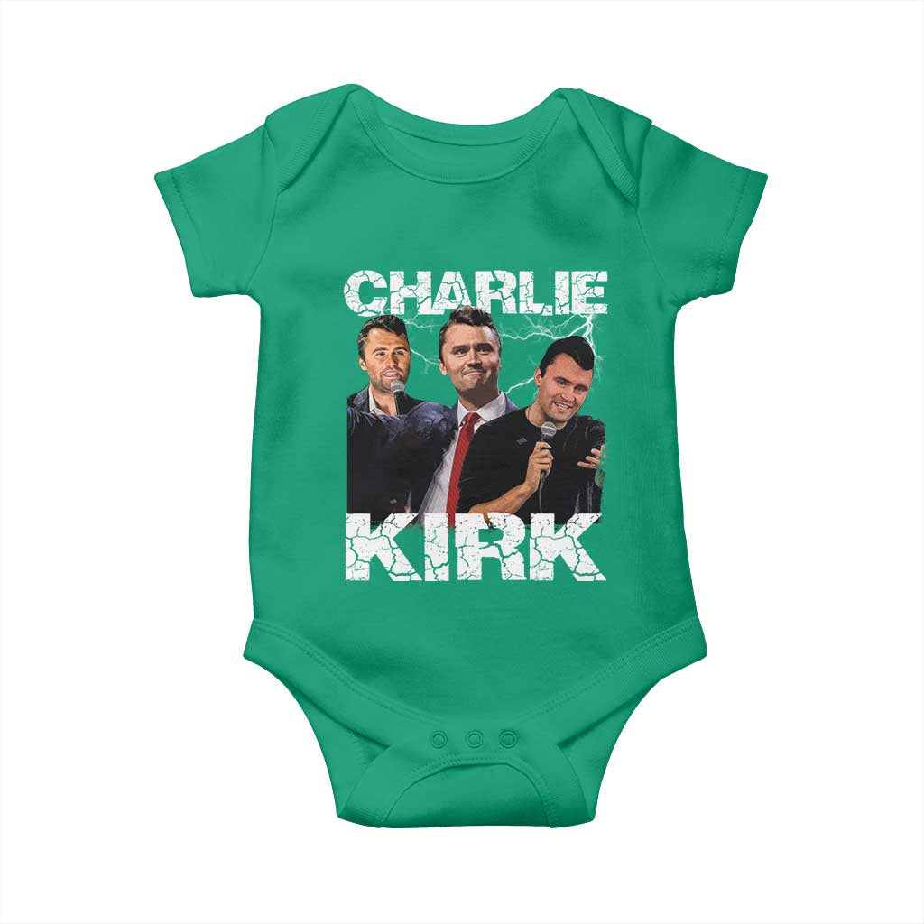 Charlie Kirk Baby Onesie Freedom Speech A True Patriot Tribute Bootleg - Wonder Print Shop