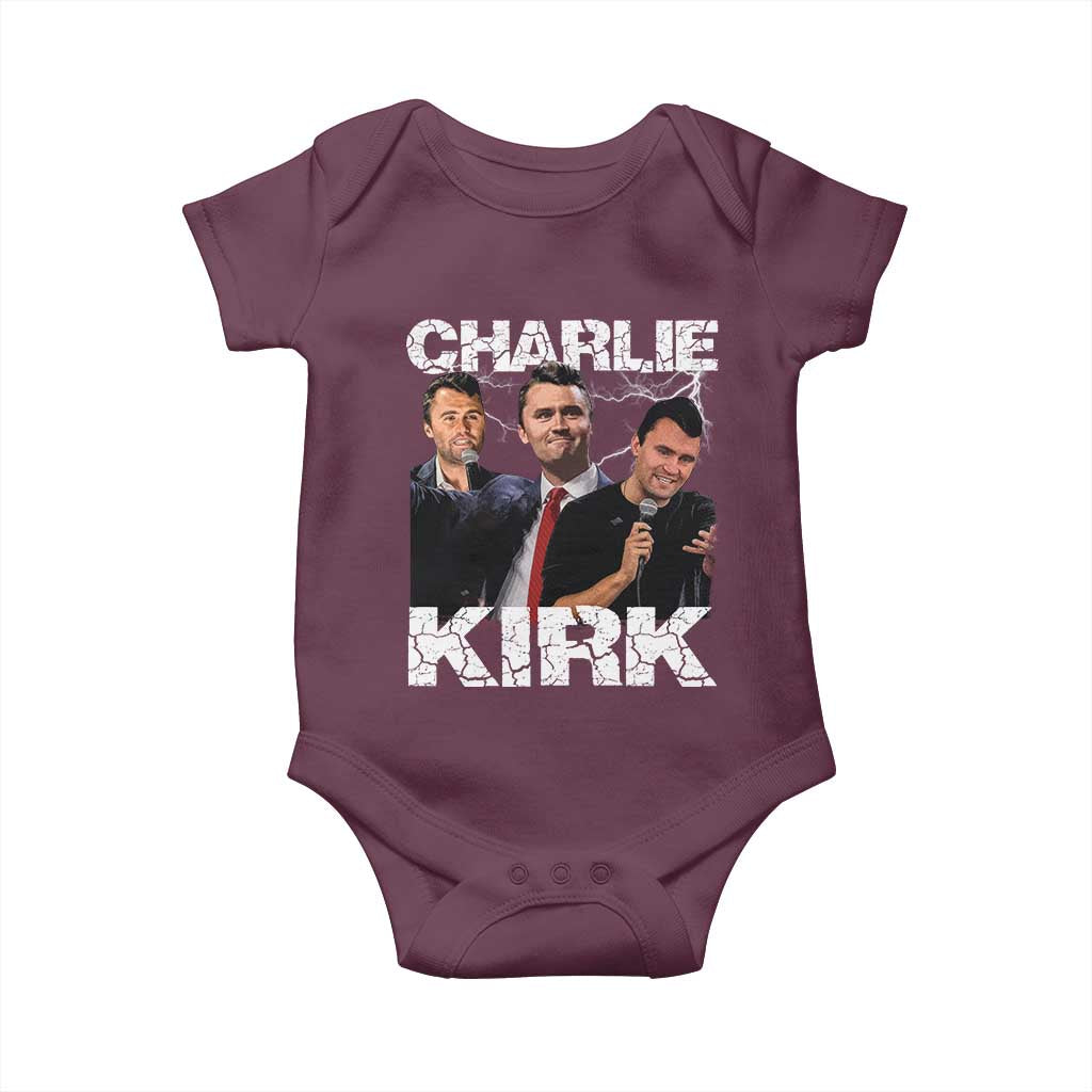 Charlie Kirk Baby Onesie Freedom Speech A True Patriot Tribute Bootleg - Wonder Print Shop