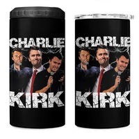 Charlie Kirk 4 in 1 Can Cooler Tumbler Freedom Speech A True Patriot Tribute Bootleg - Wonder Print Shop