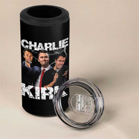Charlie Kirk 4 in 1 Can Cooler Tumbler Freedom Speech A True Patriot Tribute Bootleg - Wonder Print Shop