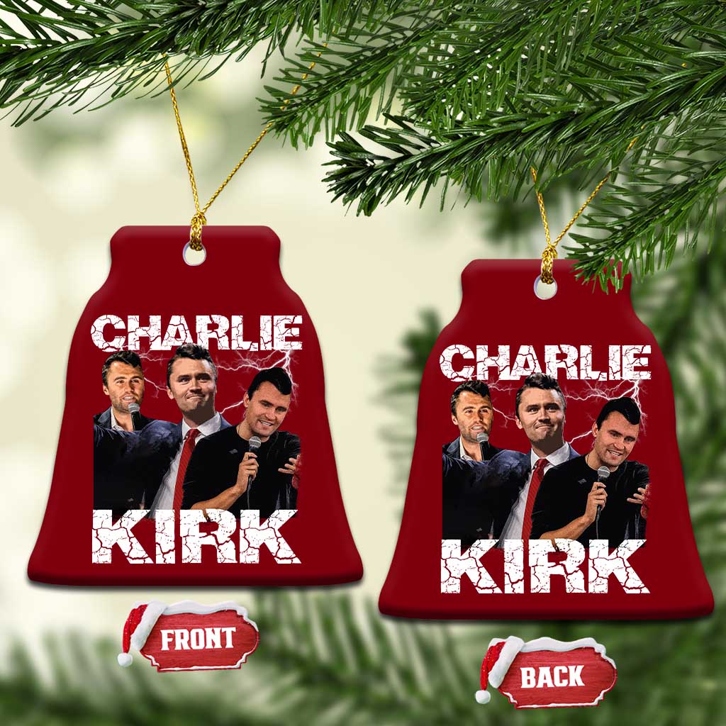 Charlie Kirk Ceramic Ornament Freedom Speech A True Patriot Tribute Bootleg - Wonder Print Shop