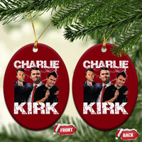 Charlie Kirk Ceramic Ornament Freedom Speech A True Patriot Tribute Bootleg - Wonder Print Shop