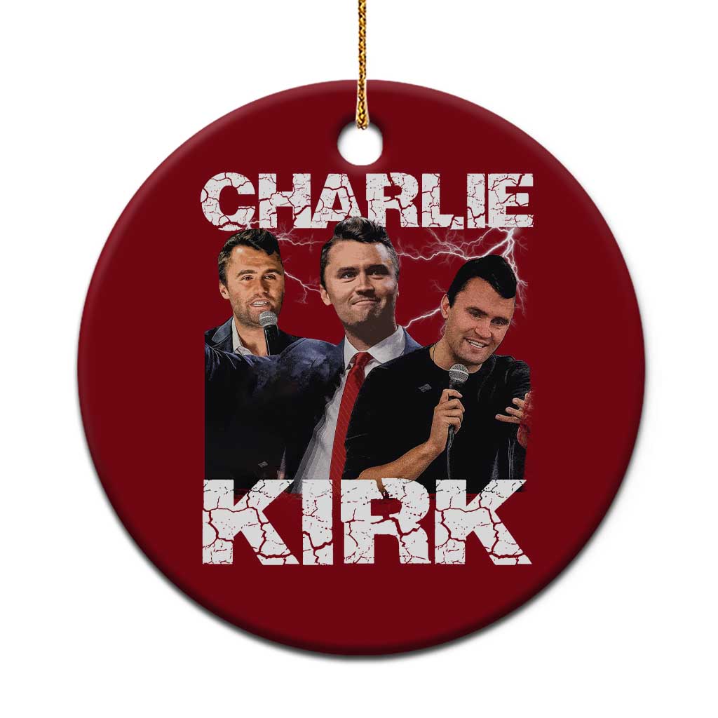 Charlie Kirk Ceramic Ornament Freedom Speech A True Patriot Tribute Bootleg - Wonder Print Shop