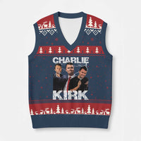 Charlie Kirk V-Neck Knit Sweater Vest Freedom Speech A True Patriot Tribute Bootleg - Wonder Print Shop