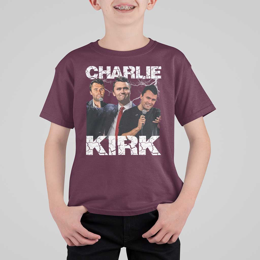 Charlie Kirk T Shirt For Kid Freedom Speech A True Patriot Tribute Bootleg - Wonder Print Shop