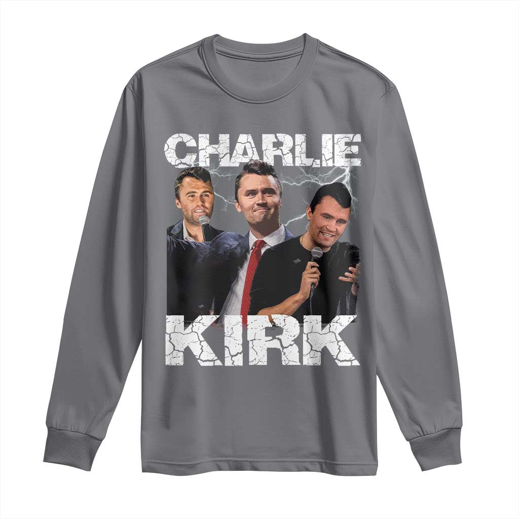 Charlie Kirk Long Sleeve Shirt Freedom Speech A True Patriot Tribute Bootleg - Wonder Print Shop