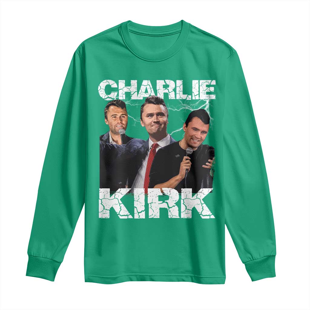 Charlie Kirk Long Sleeve Shirt Freedom Speech A True Patriot Tribute Bootleg - Wonder Print Shop