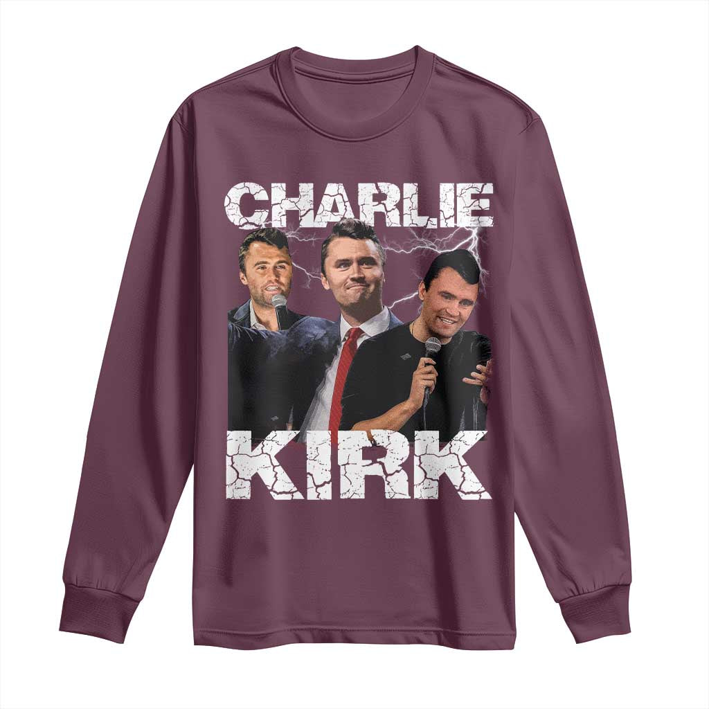 Charlie Kirk Long Sleeve Shirt Freedom Speech A True Patriot Tribute Bootleg - Wonder Print Shop