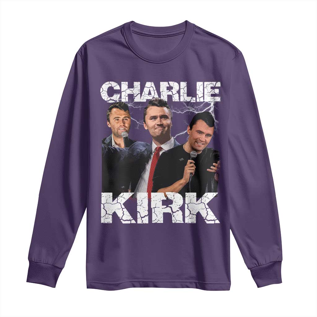 Charlie Kirk Long Sleeve Shirt Freedom Speech A True Patriot Tribute Bootleg - Wonder Print Shop