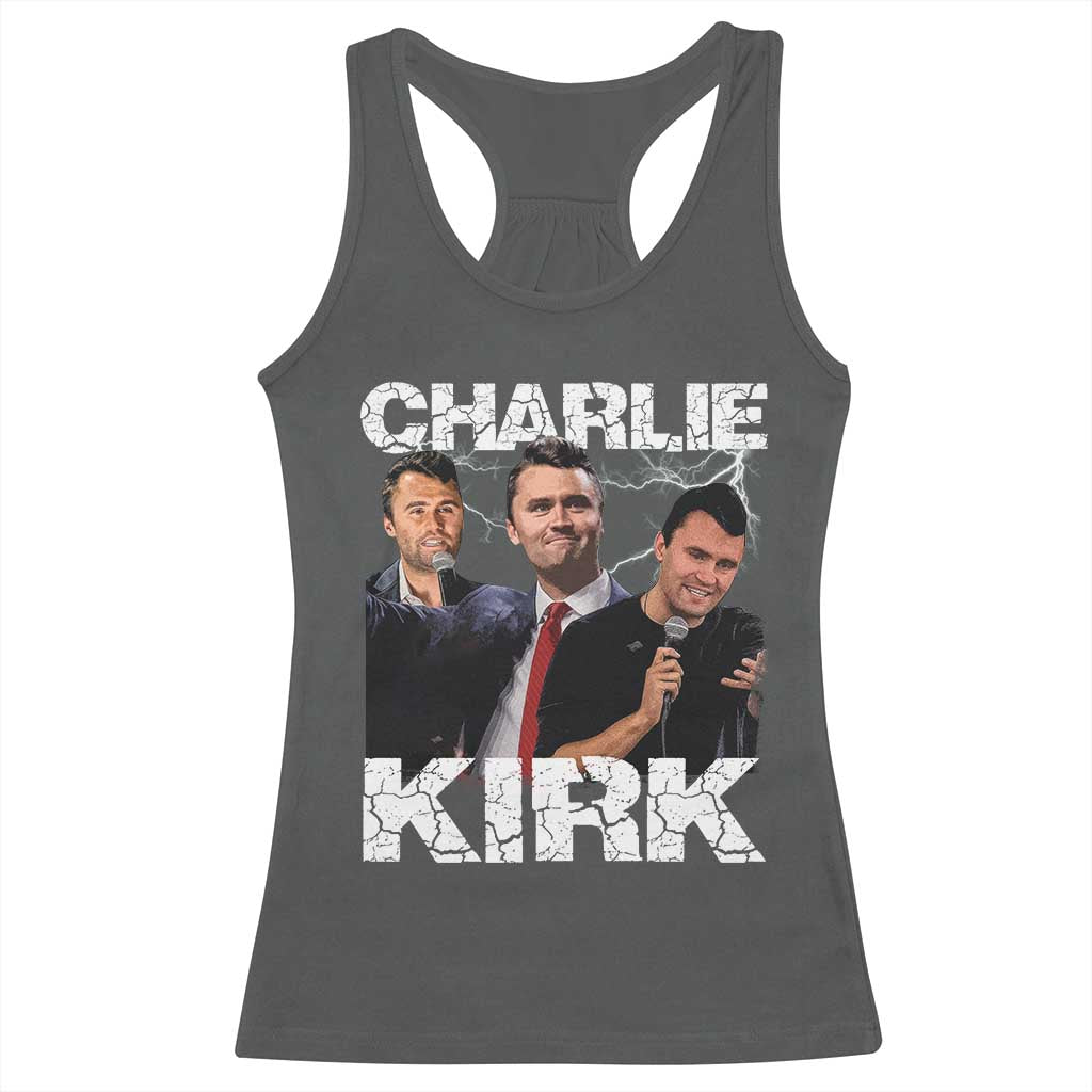 Charlie Kirk Racerback Tank Top Freedom Speech A True Patriot Tribute Bootleg - Wonder Print Shop