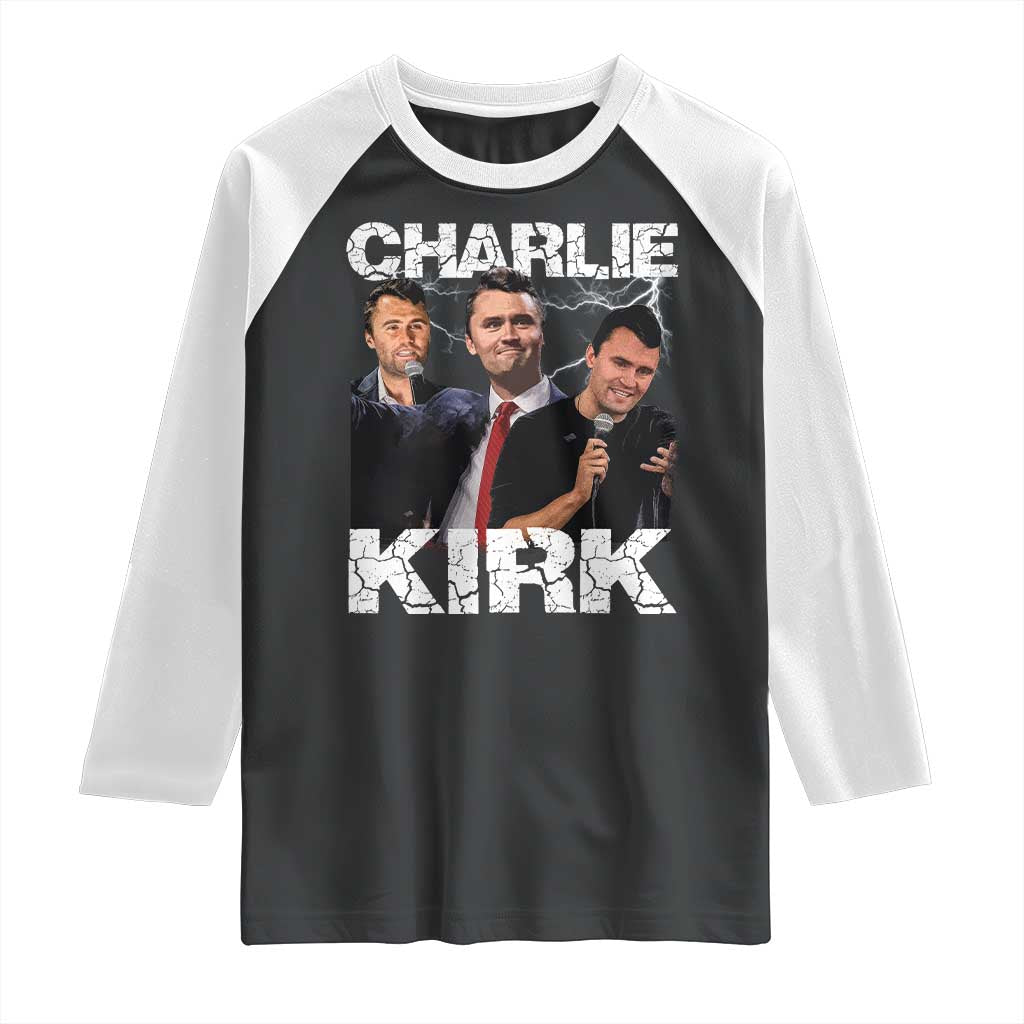 Charlie Kirk Raglan Shirt Freedom Speech A True Patriot Tribute Bootleg - Wonder Print Shop
