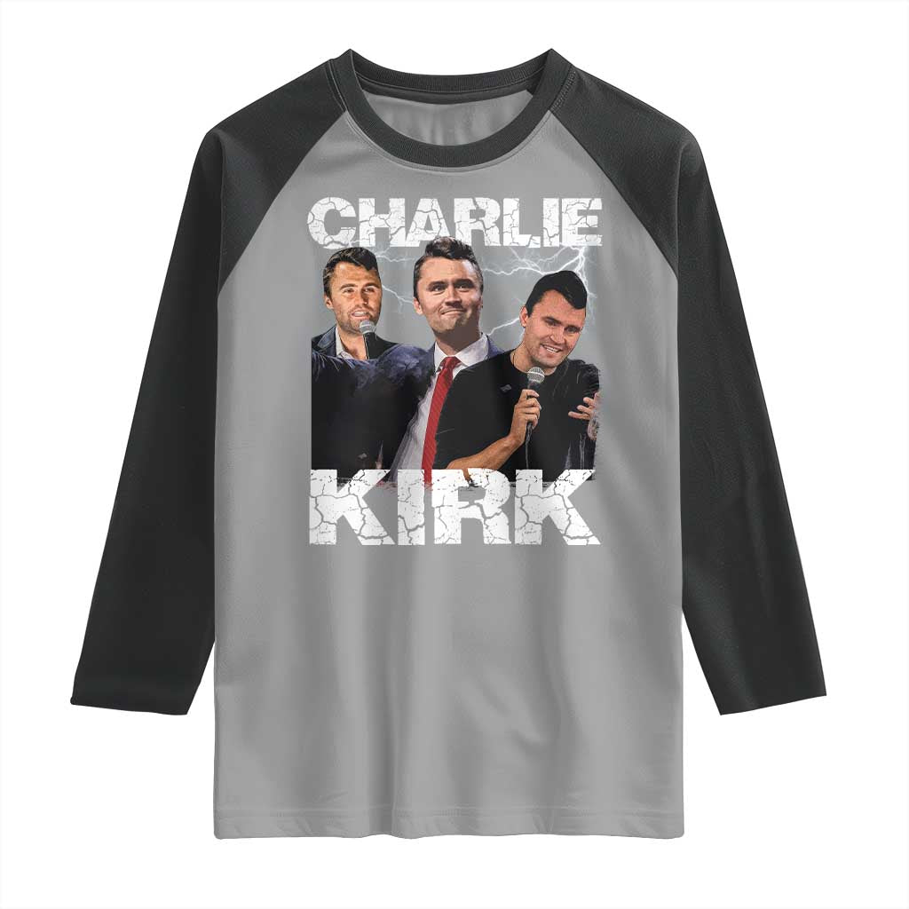 Charlie Kirk Raglan Shirt Freedom Speech A True Patriot Tribute Bootleg - Wonder Print Shop