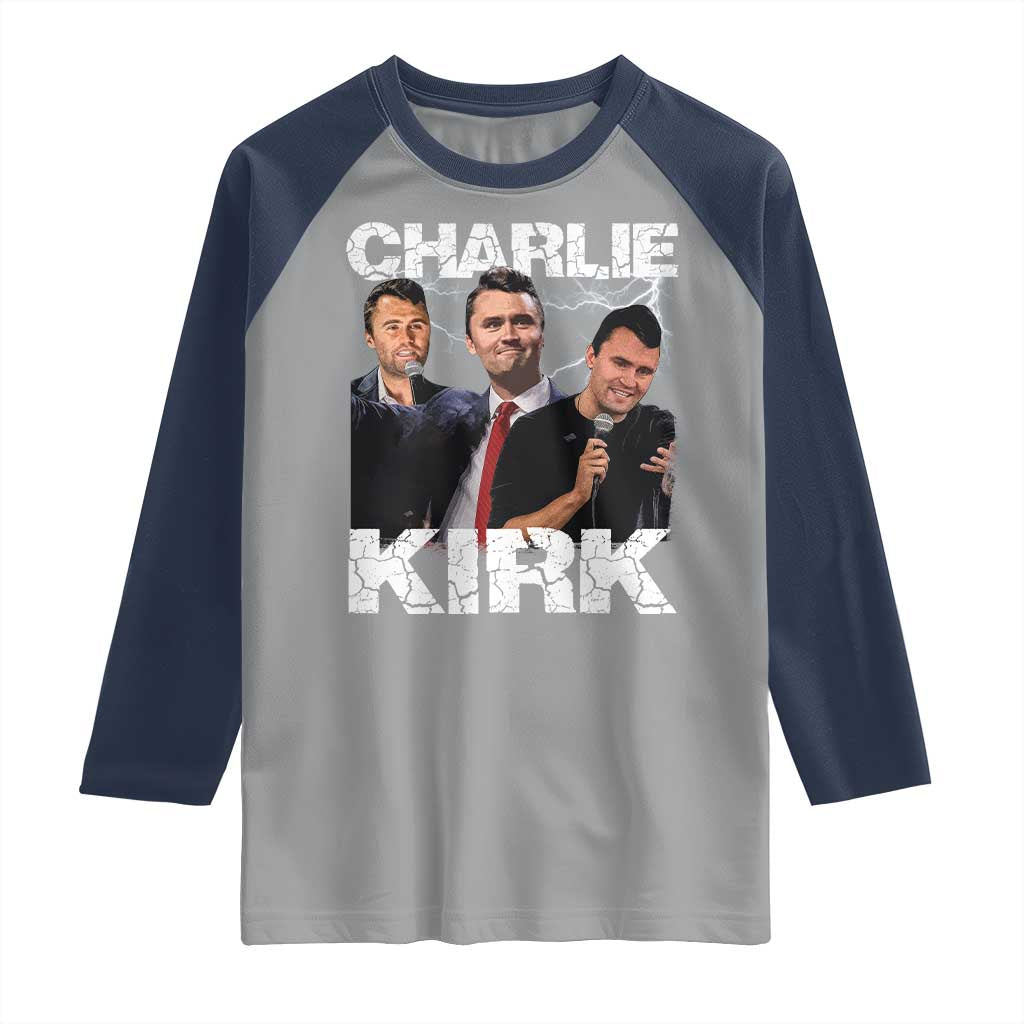 Charlie Kirk Raglan Shirt Freedom Speech A True Patriot Tribute Bootleg - Wonder Print Shop
