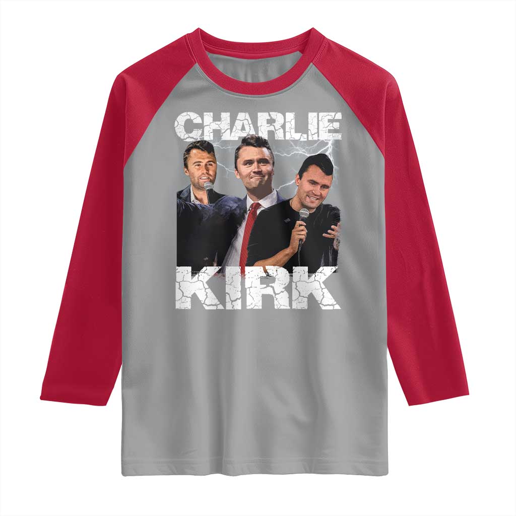 Charlie Kirk Raglan Shirt Freedom Speech A True Patriot Tribute Bootleg - Wonder Print Shop