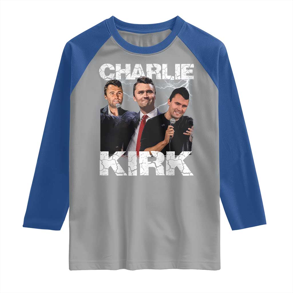 Charlie Kirk Raglan Shirt Freedom Speech A True Patriot Tribute Bootleg - Wonder Print Shop
