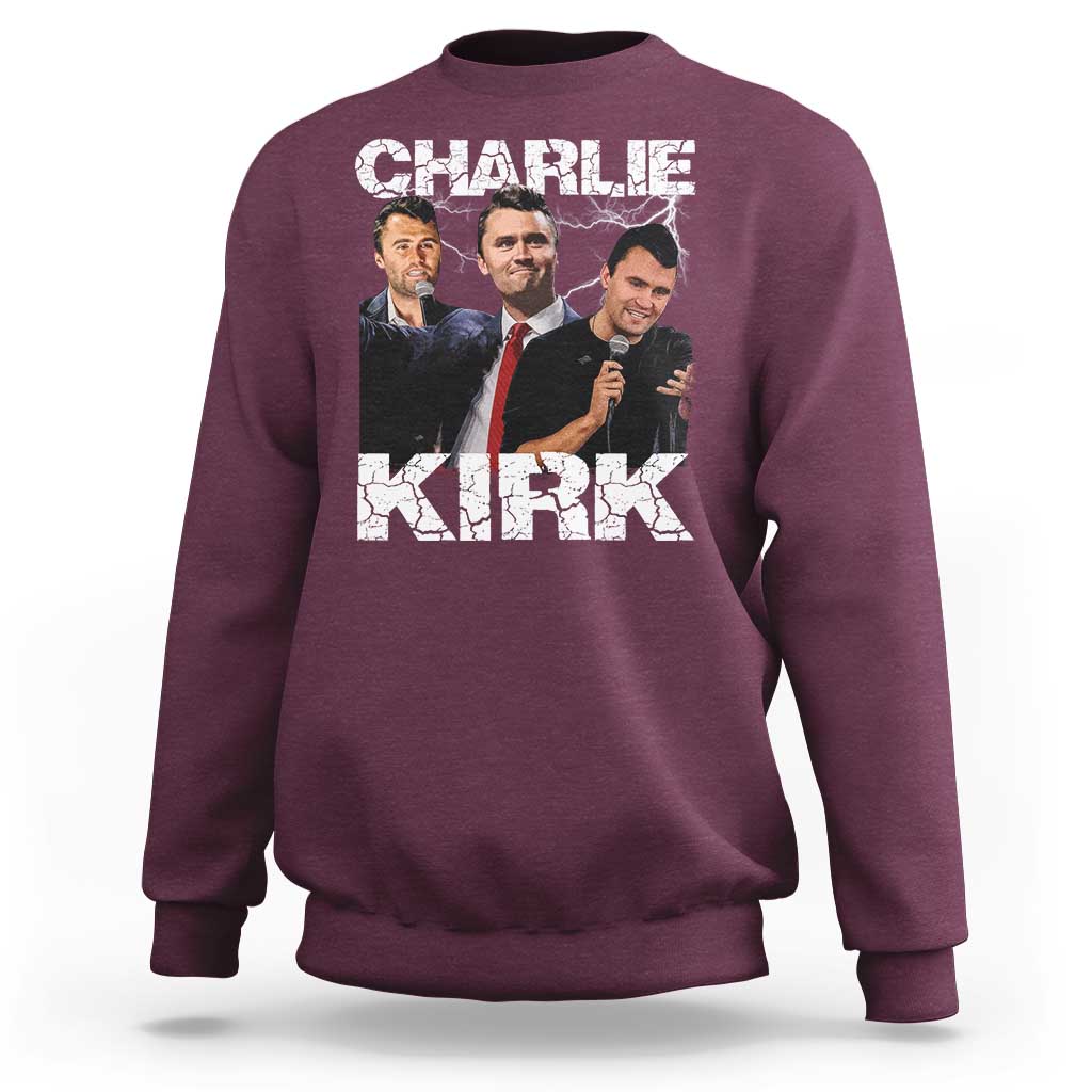 Charlie Kirk Sweatshirt Freedom Speech A True Patriot Tribute Bootleg - Wonder Print Shop