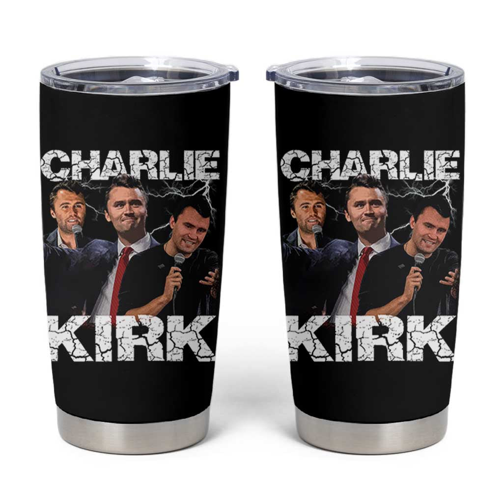 Charlie Kirk Tumbler Cup Freedom Speech A True Patriot Tribute Bootleg - Wonder Print Shop