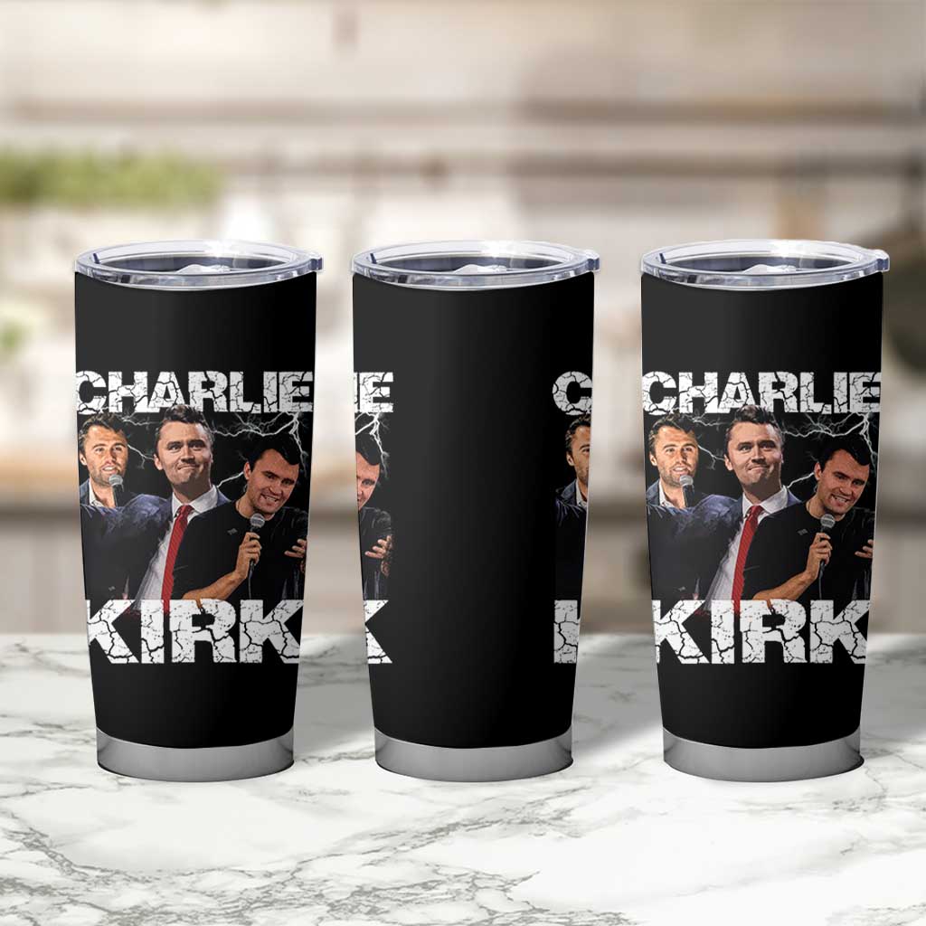Charlie Kirk Tumbler Cup Freedom Speech A True Patriot Tribute Bootleg - Wonder Print Shop