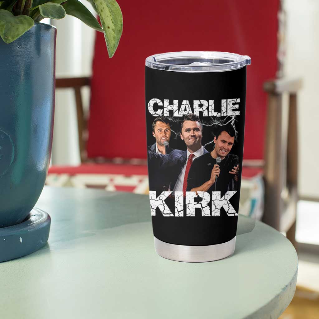 Charlie Kirk Tumbler Cup Freedom Speech A True Patriot Tribute Bootleg - Wonder Print Shop