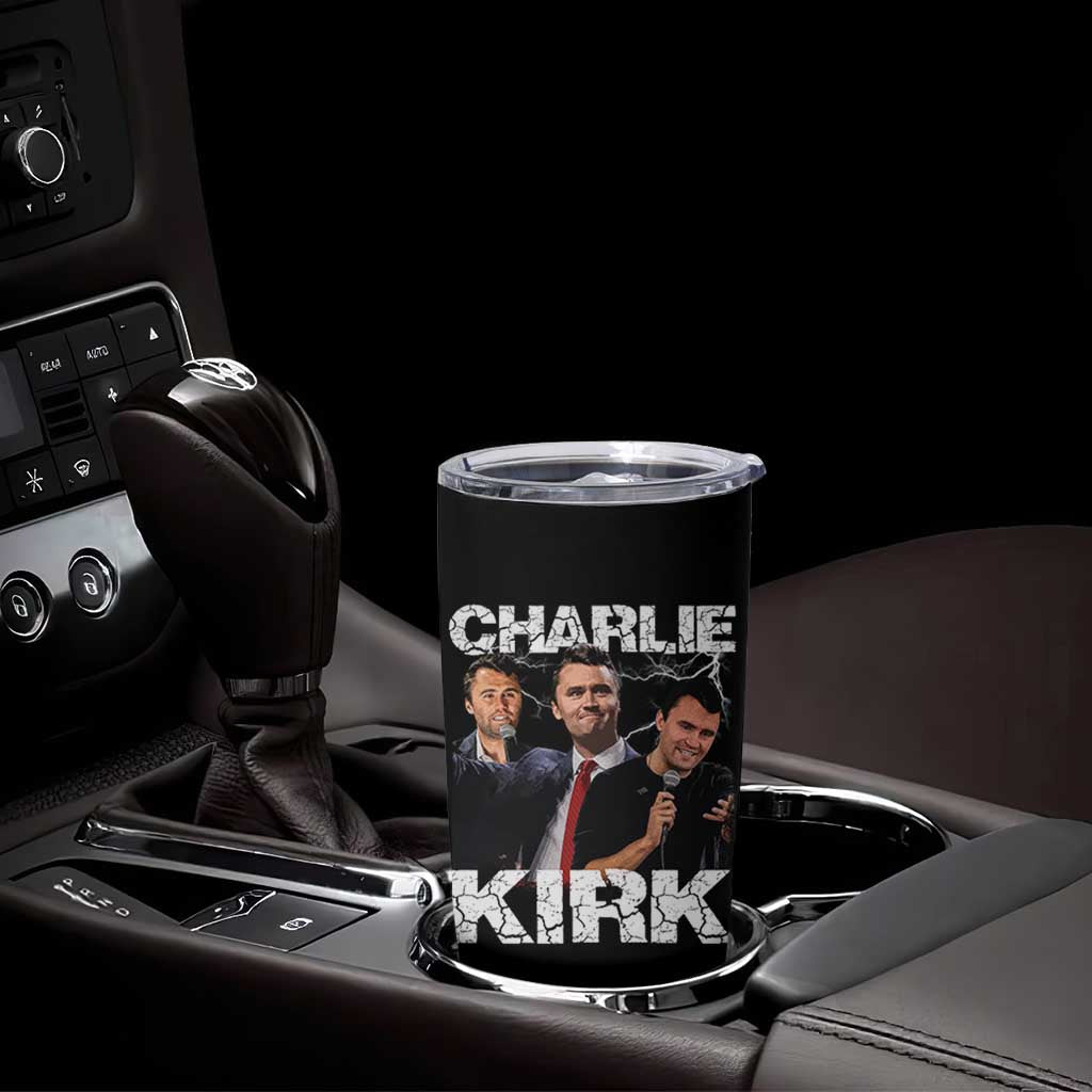 Charlie Kirk Tumbler Cup Freedom Speech A True Patriot Tribute Bootleg - Wonder Print Shop