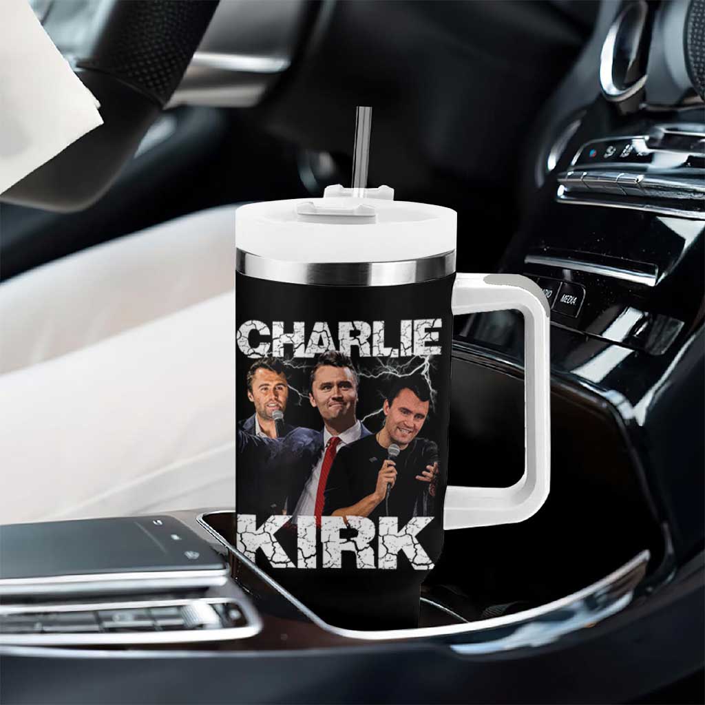 Charlie Kirk Tumbler With Handle Freedom Speech A True Patriot Tribute Bootleg - Wonder Print Shop
