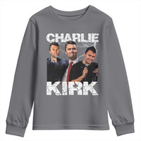 Charlie Kirk Youth Sweatshirt Freedom Speech A True Patriot Tribute Bootleg - Wonder Print Shop
