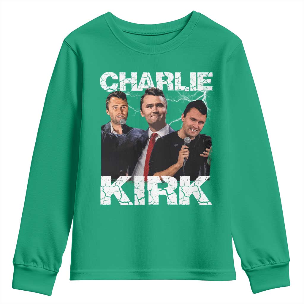 Charlie Kirk Youth Sweatshirt Freedom Speech A True Patriot Tribute Bootleg - Wonder Print Shop