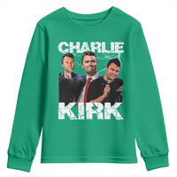 Charlie Kirk Youth Sweatshirt Freedom Speech A True Patriot Tribute Bootleg - Wonder Print Shop