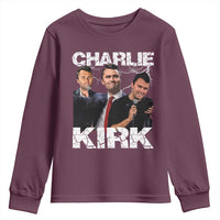 Charlie Kirk Youth Sweatshirt Freedom Speech A True Patriot Tribute Bootleg - Wonder Print Shop