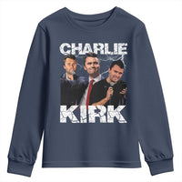 Charlie Kirk Youth Sweatshirt Freedom Speech A True Patriot Tribute Bootleg - Wonder Print Shop