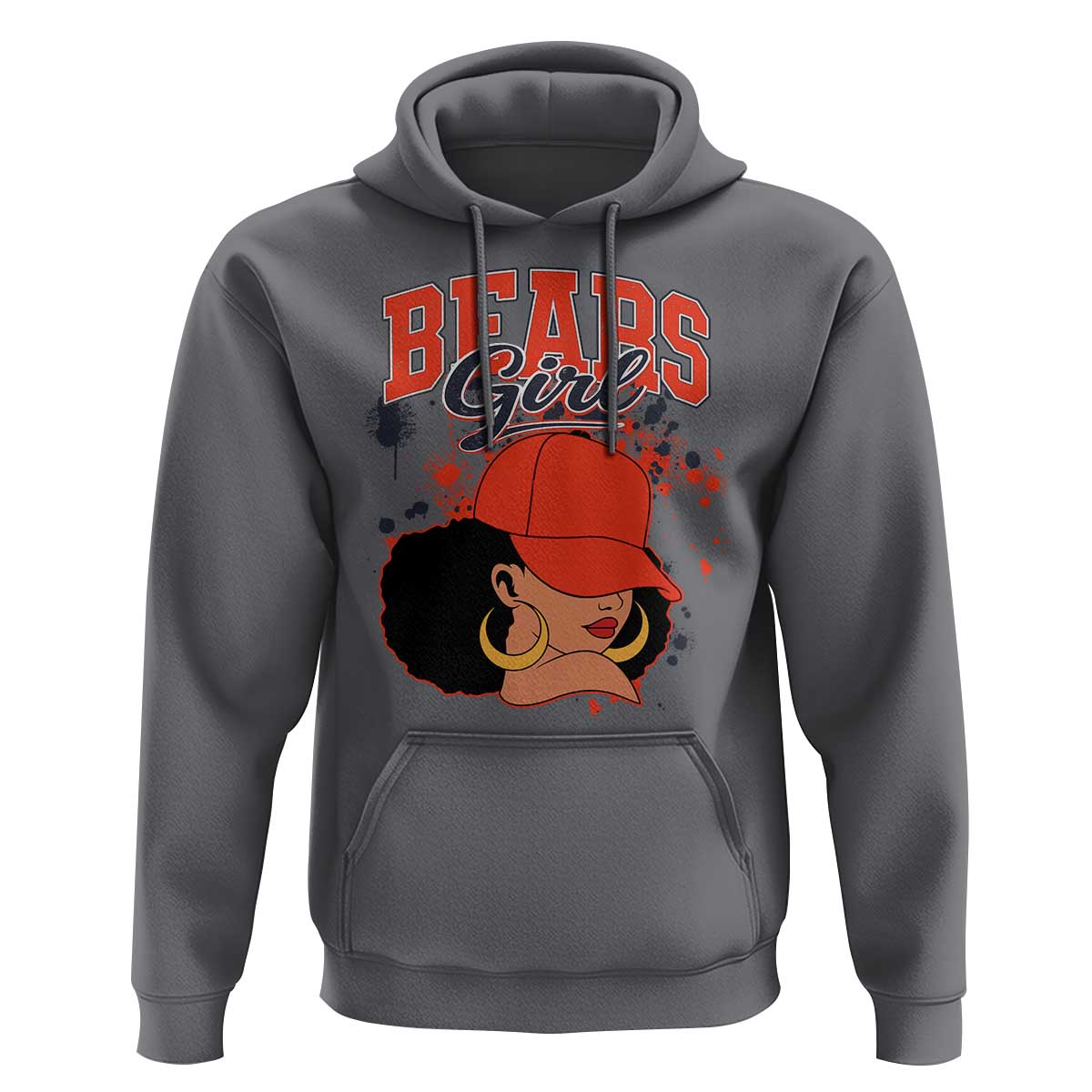 Bears Girl Hoodie Sports Fan Team Spirit Black Girls - Wonder Print Shop