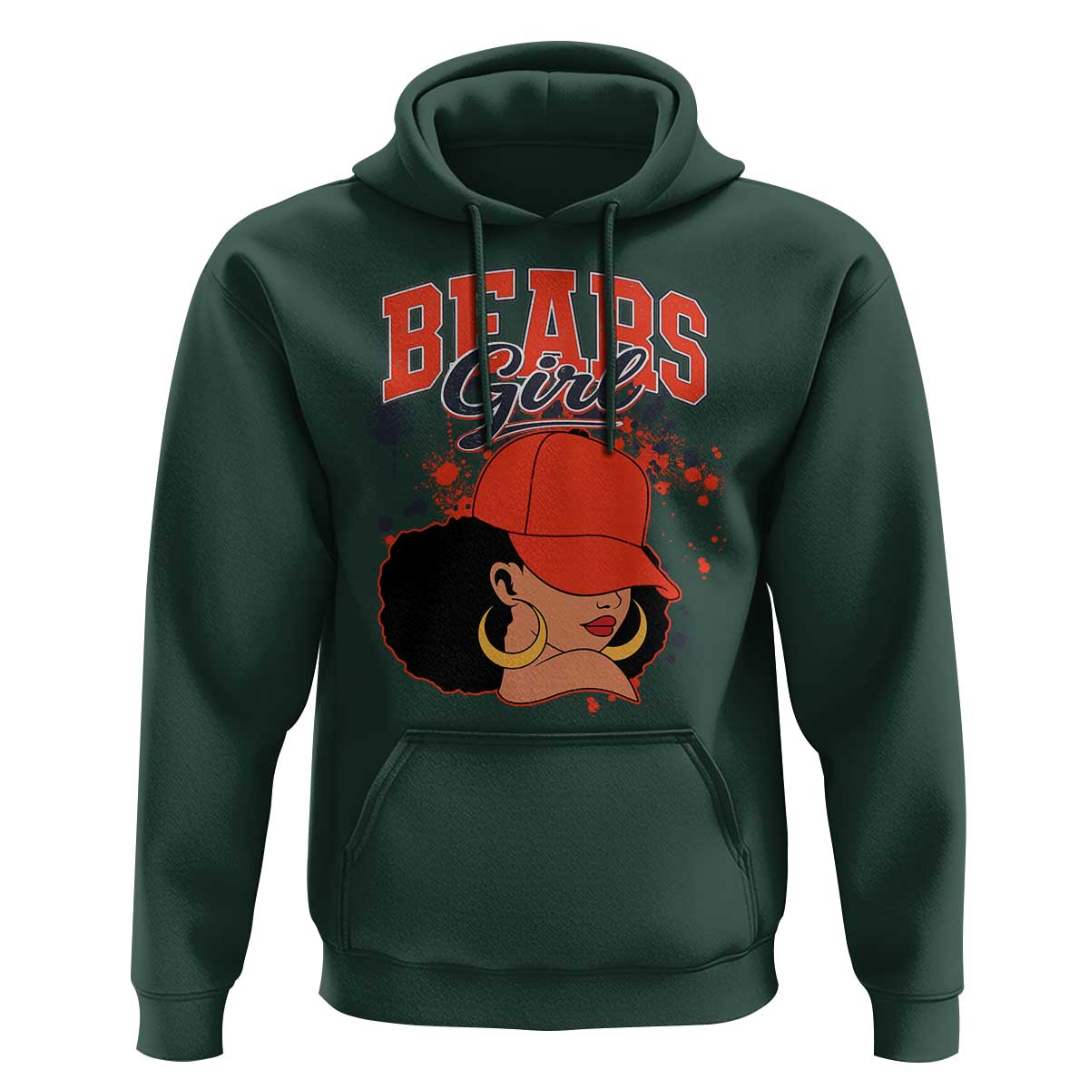 Bears Girl Hoodie Sports Fan Team Spirit Black Girls - Wonder Print Shop