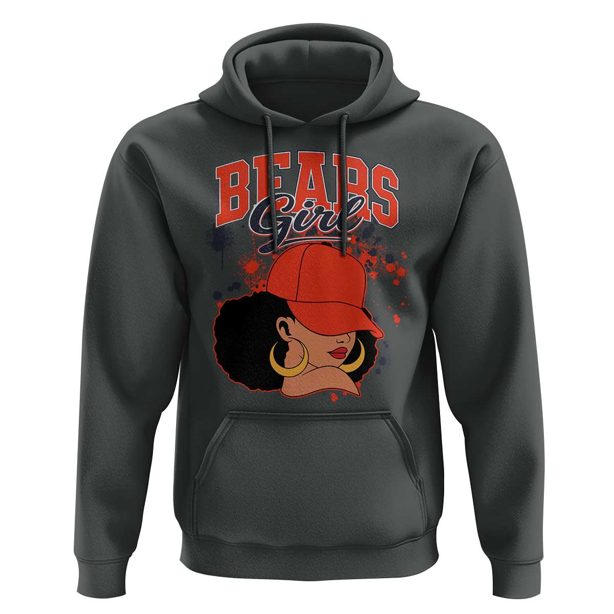 Bears Girl Hoodie Sports Fan Team Spirit Black Girls - Wonder Print Shop