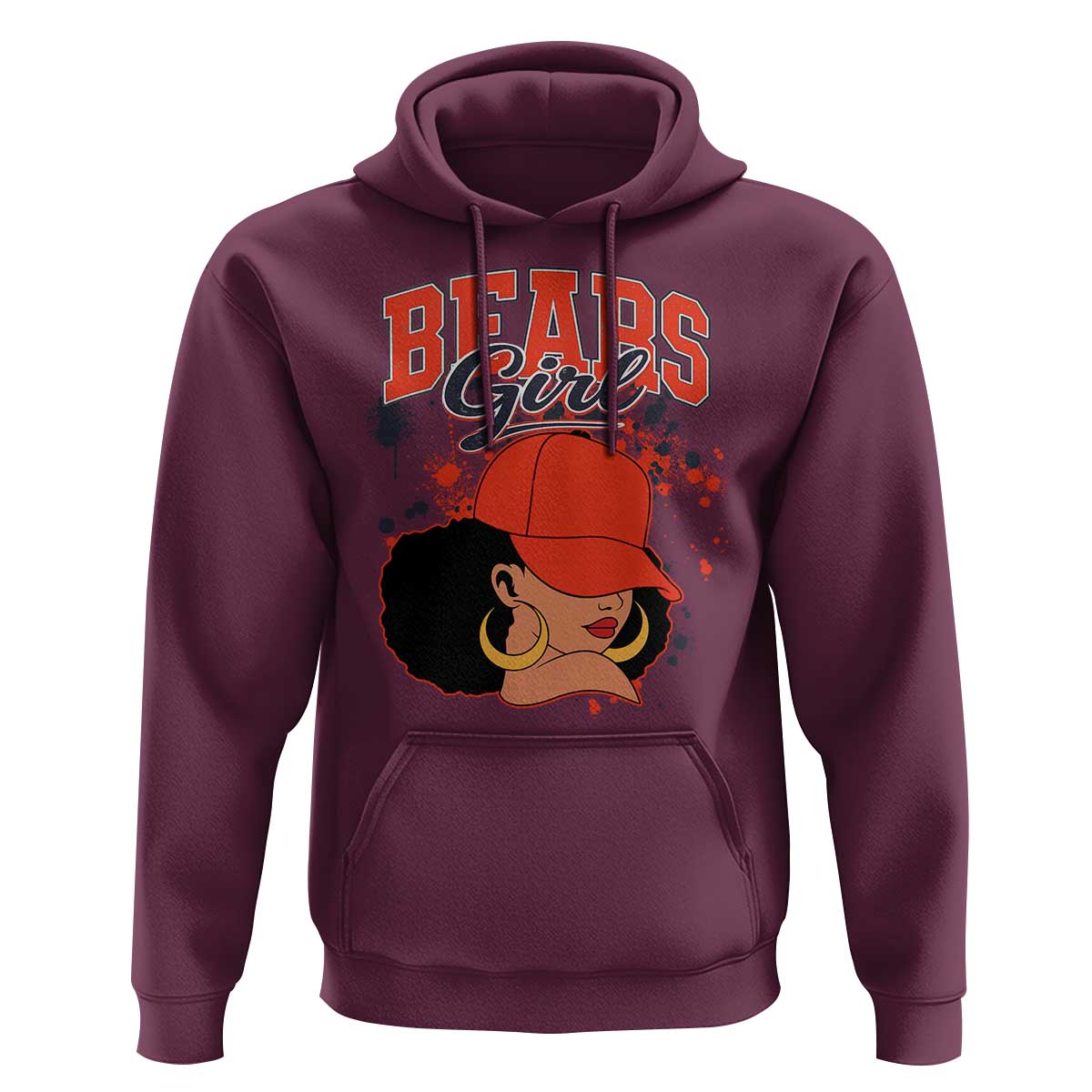 Bears Girl Hoodie Sports Fan Team Spirit Black Girls - Wonder Print Shop