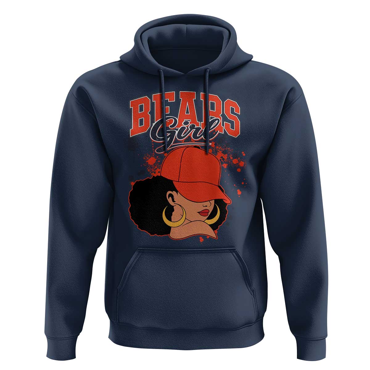 Bears Girl Hoodie Sports Fan Team Spirit Black Girls - Wonder Print Shop