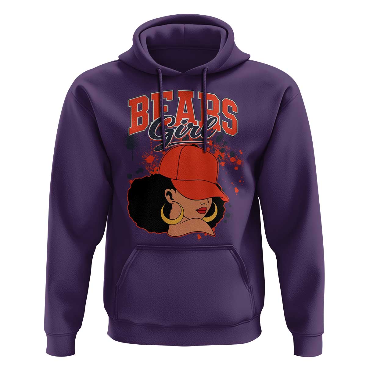 Bears Girl Hoodie Sports Fan Team Spirit Black Girls - Wonder Print Shop