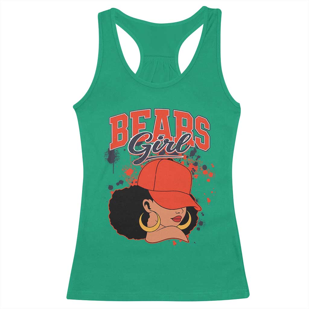 Bears Girl Racerback Tank Top Sports Fan Team Spirit Black Girls - Wonder Print Shop