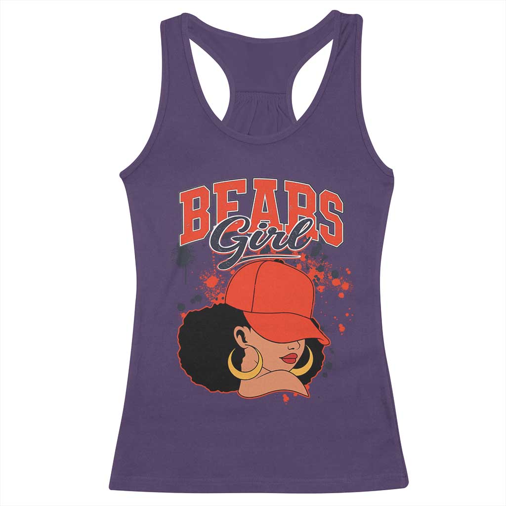 Bears Girl Racerback Tank Top Sports Fan Team Spirit Black Girls - Wonder Print Shop