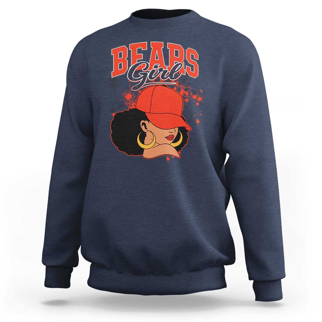 Bears Girl Sweatshirt Sports Fan Team Spirit Black Girls - Wonder Print Shop