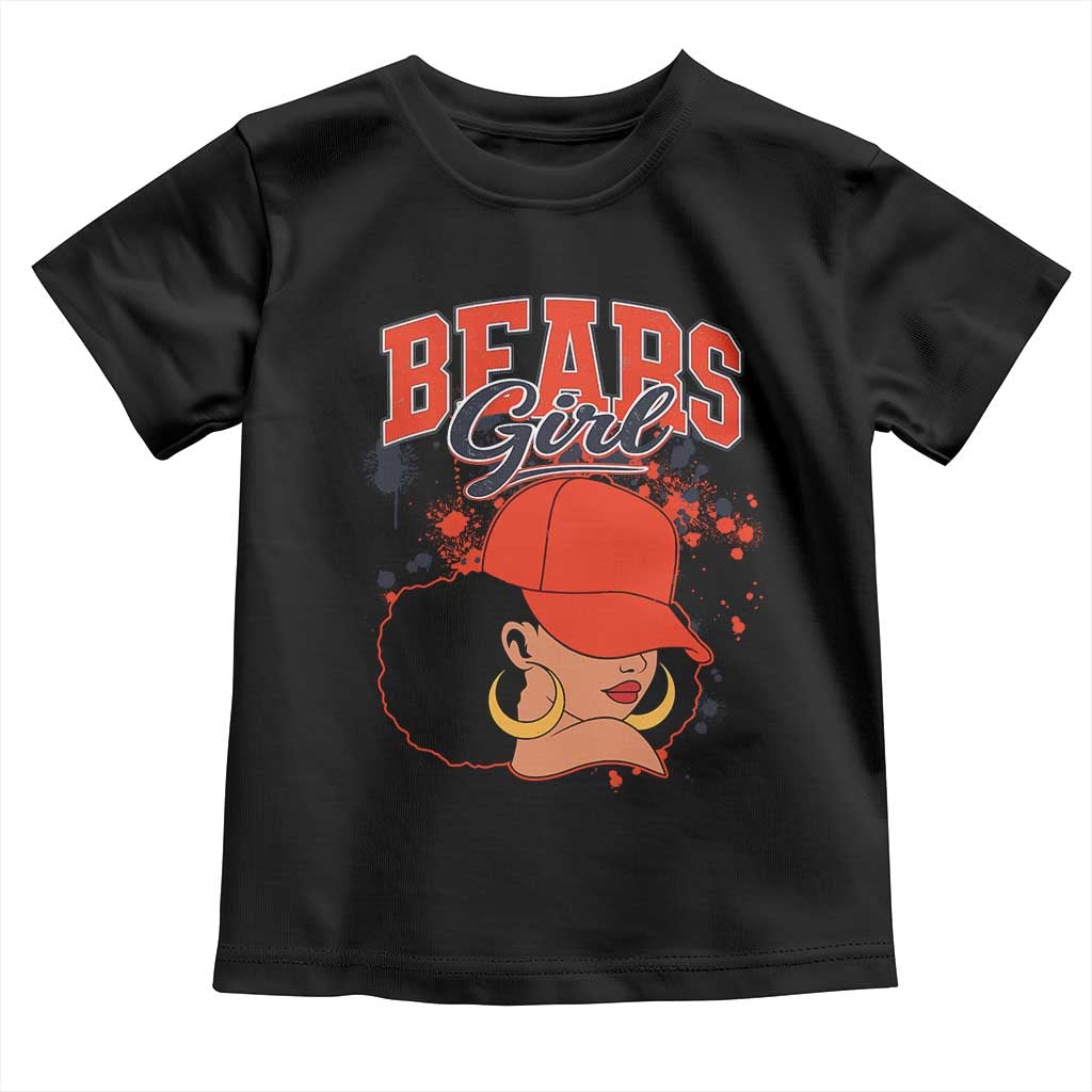 Bears Girl Toddler T Shirt Sports Fan Team Spirit Black Girls - Wonder Print Shop