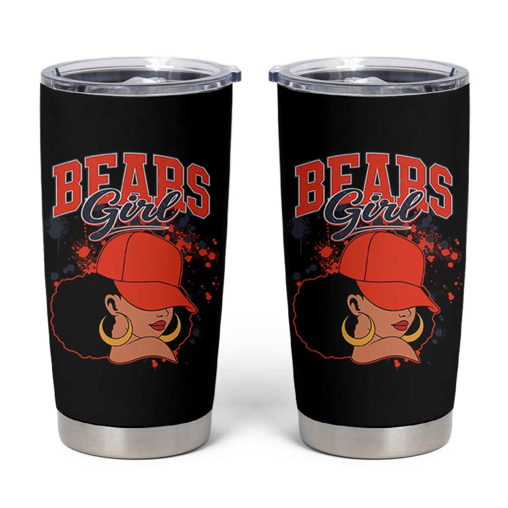 Bears Girl Tumbler Cup Sports Fan Team Spirit Black Girls - Wonder Print Shop