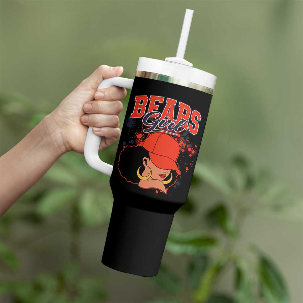 Bears Girl Tumbler With Handle Sports Fan Team Spirit Black Girls - Wonder Print Shop