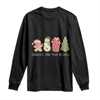 Christmas Pregnancy Announcement Long Sleeve Shirt Cookies For Two Please Xmas Maternity Gift