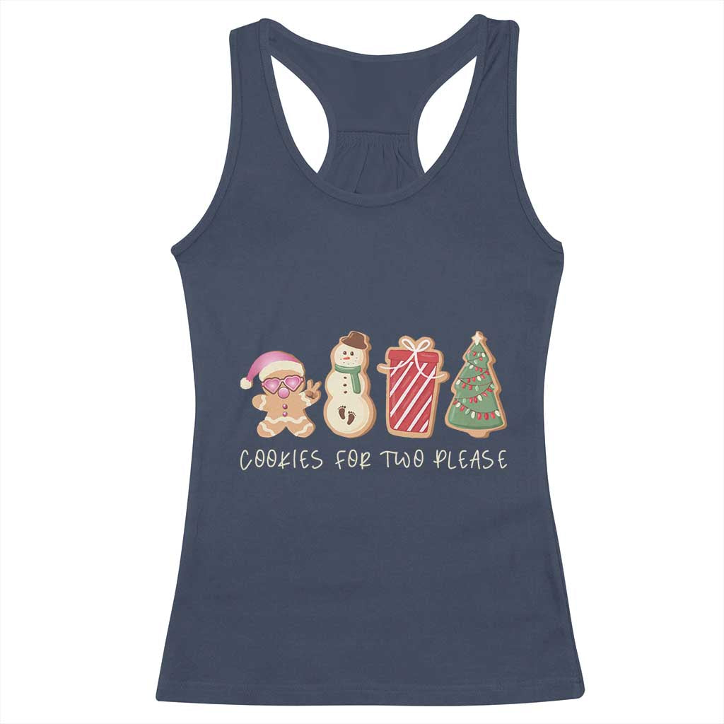 Christmas Pregnancy Announcement Racerback Tank Top Cookies For Two Please Xmas Maternity Gift