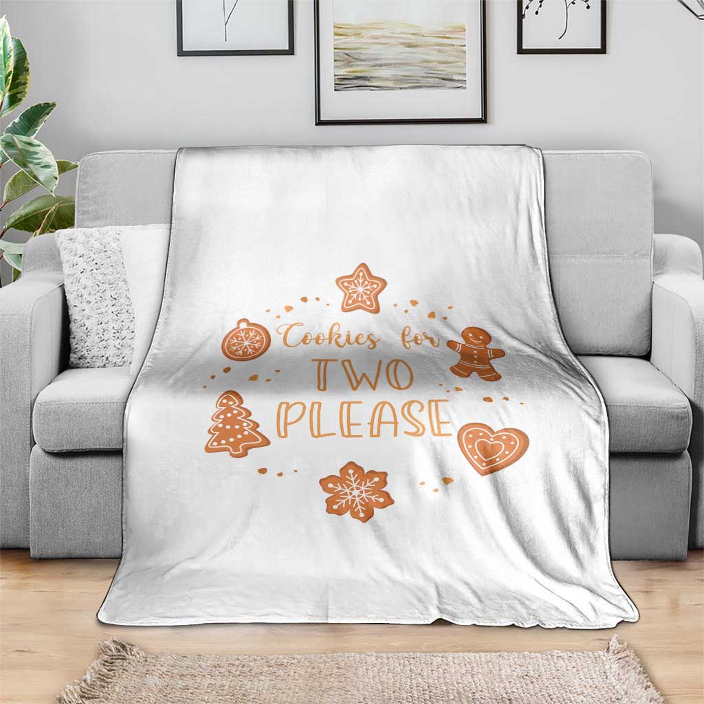 Christmas Pregnant Throw Blanket Cookies For Two Please Pregnancy Announcement - Wonder Print Shop
